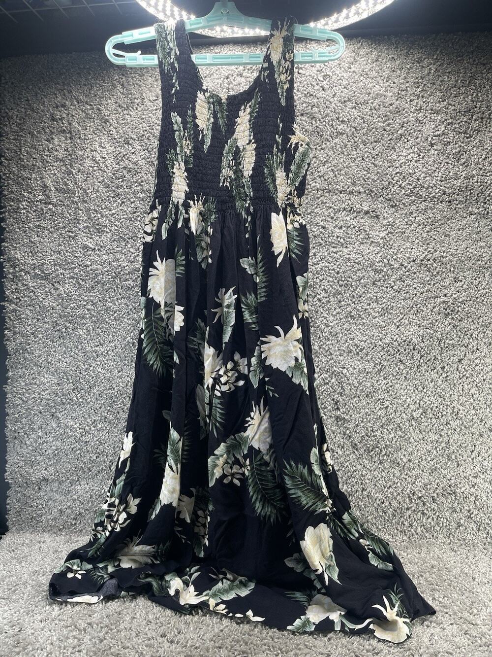 Women's Floral Print Dress Short Sleeve Punny Island Hawaii One Size Multicolor